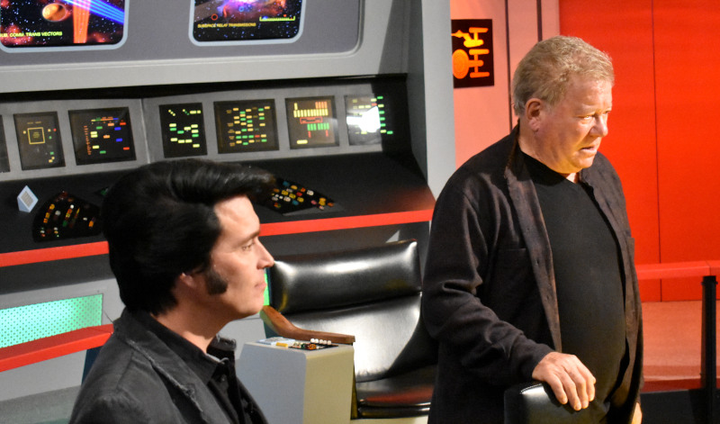 William Shatner on the bridge at the Star Trek Original Series Tour